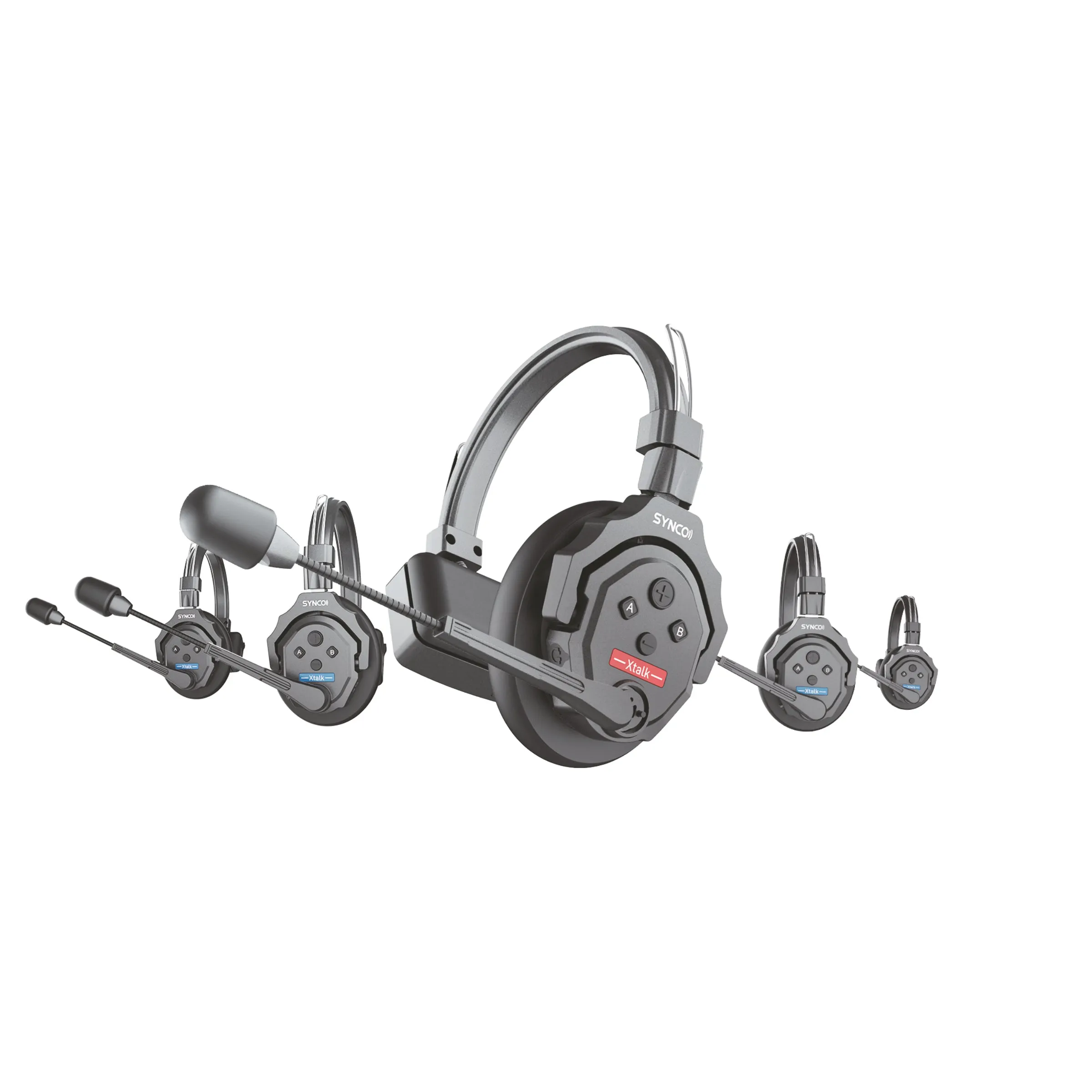 SYNCO (X-Talk X5) 2.4GHz Wireless Headset Intercom System Random Master Device Design for Movie Shoot Live Show Stage Performance (5PCS)