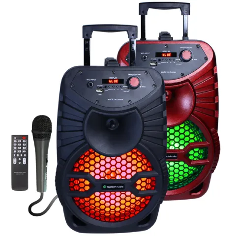 TOPTECH EDGE-8 Portable 8" Bluetooth Party Speaker with Lights and Remote
