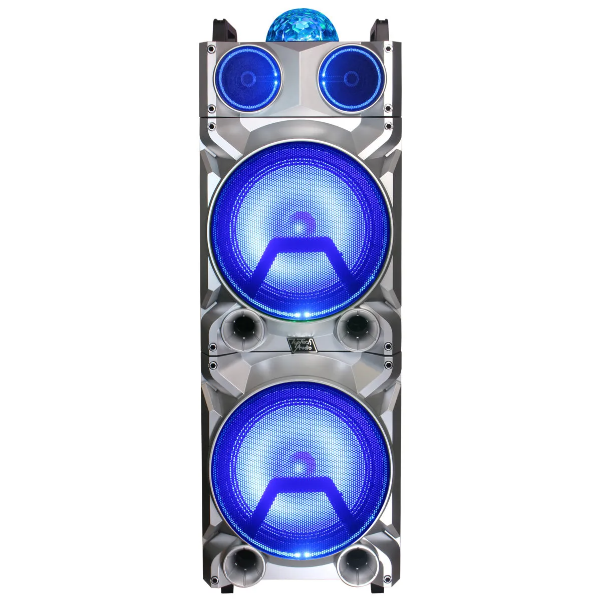 TOPTECH FLIP-212 Portable 2x12 Inch Wireless Speaker with Light Show & Disco Ball