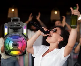 TOPTECH MAX-15 Bluetooth Party Speaker, 6000W, 15'' Woofer, Disco Lights, Karaoke