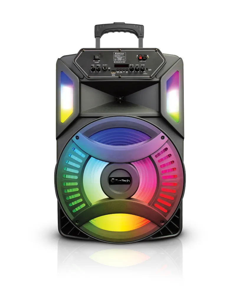 TOPTECH MAX-15 Bluetooth Party Speaker, 6000W, 15'' Woofer, Disco Lights, Karaoke
