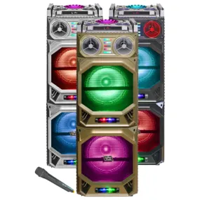 TOPTECH MAX-210 2 x 10-Inch Bluetooth Speakers with LED Lights and Disco Ball