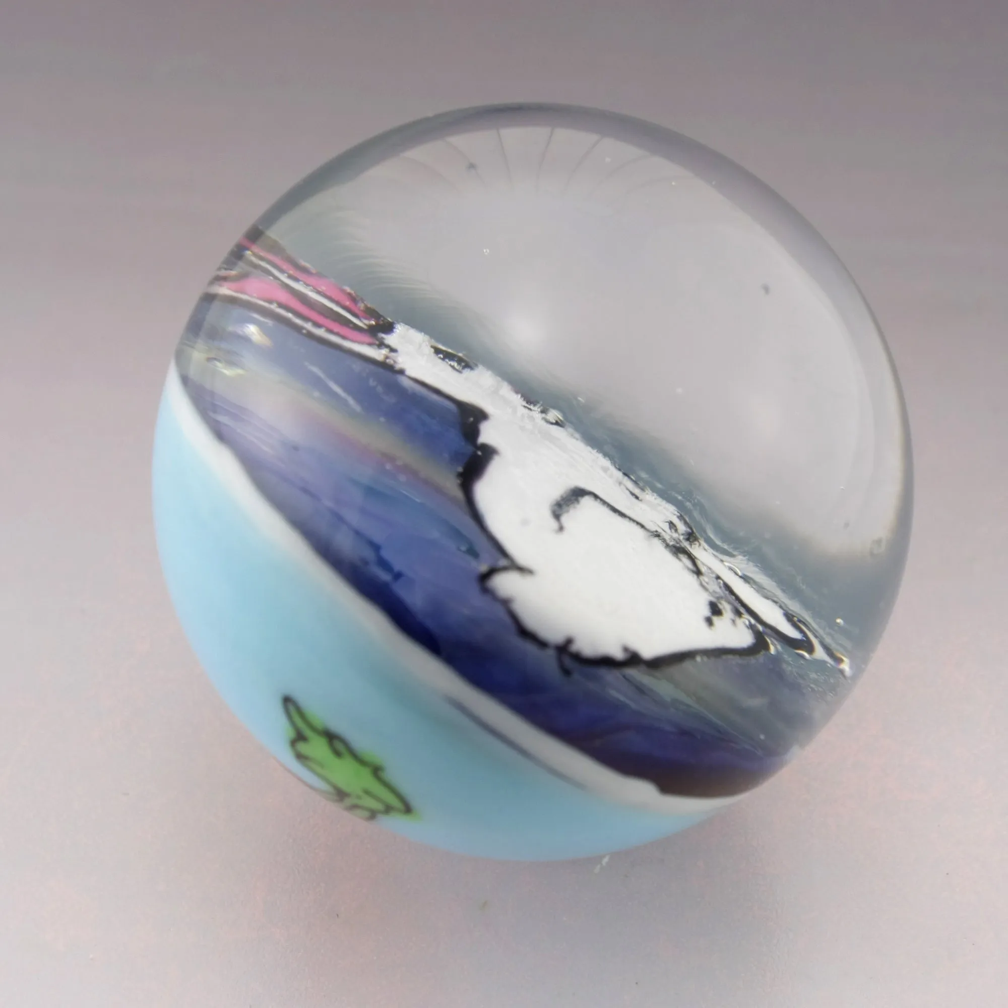 White Bunny Rabbit with Orange Carrot on Baby Blue backing Marble m144