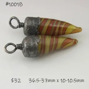 Yellow Orange Goldstone Twist Daggers with Copper Electroforming