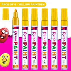 Yellow Paint Permanent Marker Pen Set of 6