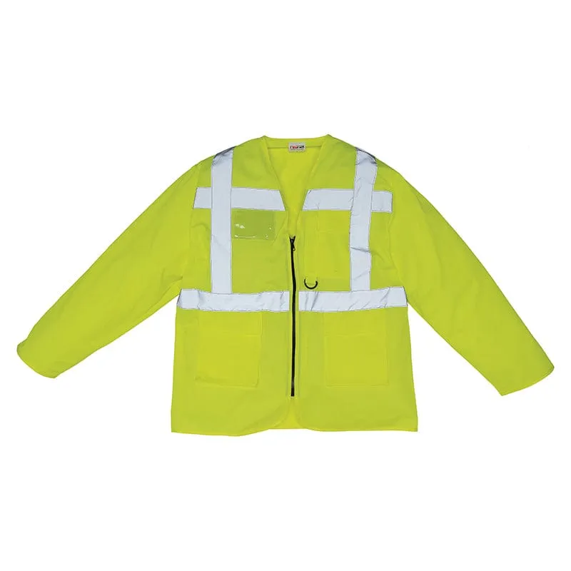 Yoko Hi Vis Executive Long Sleeve Zip Up Waistcoat Vest