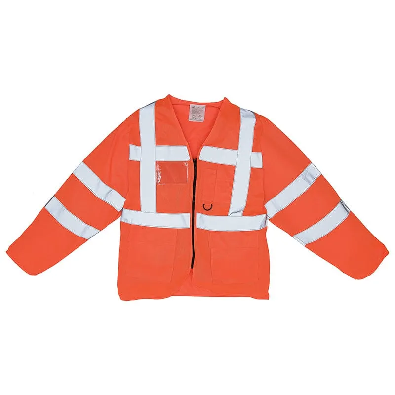 Yoko Hi Vis Executive Long Sleeve Zip Up Waistcoat Vest