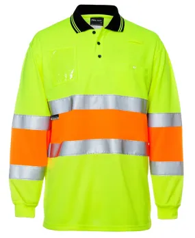 Youth Hi-Vis Bio Motion (Day Night) Long Sleeve Polo with Reflective Tape