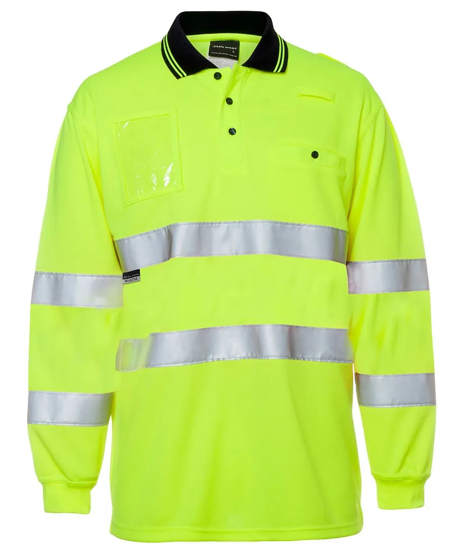 Youth Hi-Vis Bio Motion (Day Night) Long Sleeve Polo with Reflective Tape